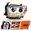 ANZO 2014-2016 Toyota Tundra Projector Headlights w/ U-Bar Chrome - 111319