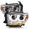 ANZO 2014-2016 Toyota Tundra Projector Headlights w/ U-Bar Chrome - 111319