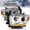 ANZO 2014-2015 Toyota Tundra Projector Headlights w/ U-Bar Chrome w/ DRL - 111327
