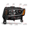 ANZO 2014-2015 Jeep Grand Cherokee Projector Headlights w/ Plank Style Design Black - 111329
