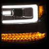 ANZO 16-17 Chevy Silverado 1500 Projector Headlights Plank Style Design Chrome w/ Amber - 111374