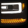 ANZO 16+ Chevy Silverado 1500 Projector Headlights Plank Style Chrome w/Amber/Sequential Turn Signal - 111376