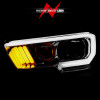 ANZO 2016-2017 Toyota Tacoma Projector Headlights w/ Plank Style Design Chrome/Amber w/ DRL - 111380