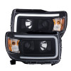ANZO 2015+ GMC Canyon Projector Headlights w/ Plank Style Design Black w/ Amber - 111381