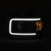 ANZO 2015+ GMC Canyon Projector Headlights w/ Plank Style Design Black w/ Amber - 111381