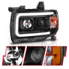 ANZO 2015+ GMC Canyon Projector Headlights w/ Plank Style Design Black w/ Amber - 111381