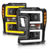 ANZO LED Headlights 17-18 Ford F-250 Super Duty Plank-Style L.E.D. Headlight Black (Pair) - 111388