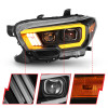 ANZO 2016-2017 Toyota Tacoma Projector Headlights w/ Plank Style Switchback Black w/ Amber w/ DRL - 111397