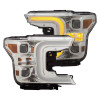 ANZO 18-19 Ford F-150 Projector Headlights w/Plank Style Switchback Chrome w/Amber - 111399