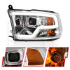 ANZO 09-18 Dodge Ram 1500 Plank Style Projector Headlights Chrome w/ Halo - 111405