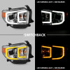 ANZO 14-17 Toyota Tundra Plank Style Projector Headlights Chrome w/ Amber - 111415