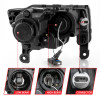 ANZO 2017-2018 Jeep Grand Cherokee Projector Headlights w/ Plank Style Switchback - Black w/ Amber - 111418