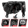 ANZO 2017-2018 Jeep Grand Cherokee Projector Headlights w/ Plank Style Switchback - Chrome w/ Amber - 111419
