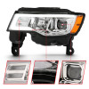 ANZO 2017-2018 Jeep Grand Cherokee Projector Headlights w/ Plank Style Switchback - Chrome w/ Amber - 111419