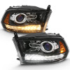 ANZO 2009-2018 Dodge Ram 1500 Projector Plank Style Switchback H.L Halo Black Amber (OE Style) - 111439