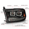 ANZO 2009-2018 Dodge Ram 1500 Projector H.L. Switchback Black Amber - 111441