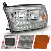 ANZO 2009-2018 Dodge Ram 1500 Led Projector Plank Style Switchback H.L Halo Chrome Amber (OE Style) - 111465