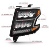 ANZO 15-20 Chevy Tahoe/Suburban LED Light Bar Style Headlights Black w/Sequential w/DRL w/Amber - 111478