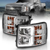 ANZO 2007-2013 Chevy Silverado 1500 Projector Plank Style Chrome Amber - 111481