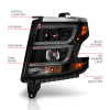 ANZO 2015-2020 Chevy Tahoe Projector Headlights Plank Style Black w/DRL - 111492
