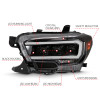 ANZO 2016-2018 Toyota Tacoma LED Projector Headlights Plank Style Black w/ Amber - 111496