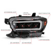 ANZO 2016-2018 Toyota Tacoma LED Projector Headlights Plank Style Black w/ Amber - 111496