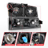 ANZO 2003-2006 Chevrolet Silverado 1500 Crystal Headlights w/ Light Bar Black Housing - 111501