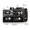 ANZO 88-98 Chevrolet C1500 Crystal Headlights Black Housing w/ Signal and Side Marker Lights - 111507