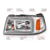 ANZO 2001-2011 Ford Ranger Crystal Headlights w/ Light Bar Chrome Housing - 111512