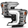 Anzo 18-20 Ford F-150 Full Led Projector Light Bar Style Headlights - Chrome Amber - 111521