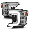 Anzo 18-20 Ford F-150 Full Led Projector Light Bar Style Headlights - Chrome Amber - 111521