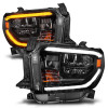 ANZO 2014-2017 Toyota Tundra LED Crystal Headlights w/ Switchback Black Housing w/ DRL - 111531