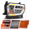 ANZO 2014-2017 Toyota Tundra LED Crystal Headlights w/ Switchback Chrome Housing w/ DRL - 111532