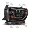 ANZO 14-21 Toyota Tundra (OE Halogen w/LED DRL) LED Crystal Headlights w/ Switchback & DRL - Blk - 111533