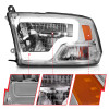 ANZO 2009-2020 Dodge Ram 1500 Full LED Square Projector Headlights w/ Chrome Housing Chrome Amber - 111540