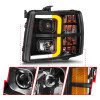 ANZO 2007-2013 Chevrolet Silverado 1500 Projector w/ Light Bar Black Housing w/ Sequential - 111545
