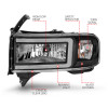 ANZO 94-02 Dodge RAM Crystal Headlight - w/ Light Bar Black Housing - 111554