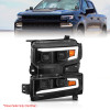 ANZO 19-22 Chevrolet Silverado 1500 LED Proj HL w/Lgt Bar SwBk Seq. Blk w/In. Light - Driver Side ON - 111566-L