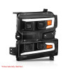 ANZO 19-22 Chevrolet Silverado 1500 LED Proj HL w/Lgt Bar SwBk Seq. Blk w/In. Light - Driver Side ON - 111566-L