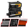 ANZO 19-22 Chevrolet Silverado 1500 LED Proj HL w/Lgt Bar SwBk Seq. Blk w/In. Light - Driver Side ON - 111566-L