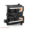 ANZO 19-22 Chevrolet Silverado 1500 LED Proj HL w/Lgt Bar SwBk Seq. Blk w/In. Light - Driver Side ON - 111566-L