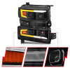 ANZO 19-22 Chevrolet Silverado 1500 LED Proj HL w/Lgt Bar SwBk Seq. Blk w/In. Light - Passenger Side - 111566-R