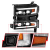 ANZO 19-22 Chevrolet Silverado 1500 LED Proj HL w/Lgt Bar SwBk Seq. Blk w/In. Light - Passenger Side - 111566-R