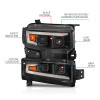 ANZO 19-22 Chevrolet Silverado 1500 LED Proj HL w/Lgt Bar SwBk Seq. Blk w/In. Light - Passenger Side - 111566-R
