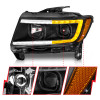 ANZO 11-13 Jeep Grand Cherokee (Factory Halogen Only) Projector Headlights w/Light Bar Swtchbk Black - 111568