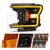 ANZO 18-20 Ford F-150 (w/o Fctry LED) Full LED Proj Headlights w/Light Bar Swtchbk Seq. Black w/Init - 111570