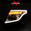 ANZO 11-15 Ford Explorer Projector Headlights w/ Light Bar Chrome Housing w/ Amber light - 111576