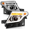 ANZO 11-15 Ford Explorer Projector Headlights w/ Light Bar Chrome Housing w/ Amber light - 111576