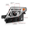 ANZO 11-15 Ford Explorer Projector Headlights w/ Light Bar Chrome Housing w/ Amber light - 111576