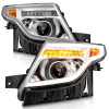 ANZO 11-15 Ford Explorer Projector Headlights w/ Light Bar Chrome Housing w/ Amber light - 111576